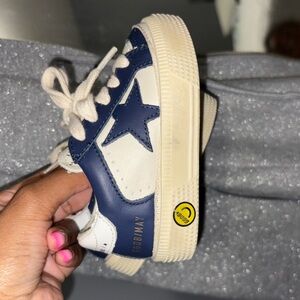 Stylish Navy and Cream Kids Sneakers